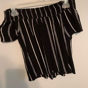 Striped off the shoulder top